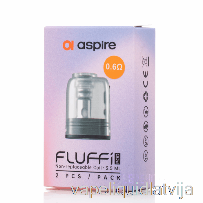 Aspire Fluffi Nomaiņas Pods 0.6ohm Fluffi Pods Vape šķidrums